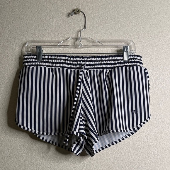 Albion Pants - Albion Fit sprinter blue striped swim shorts women’s medium EUC